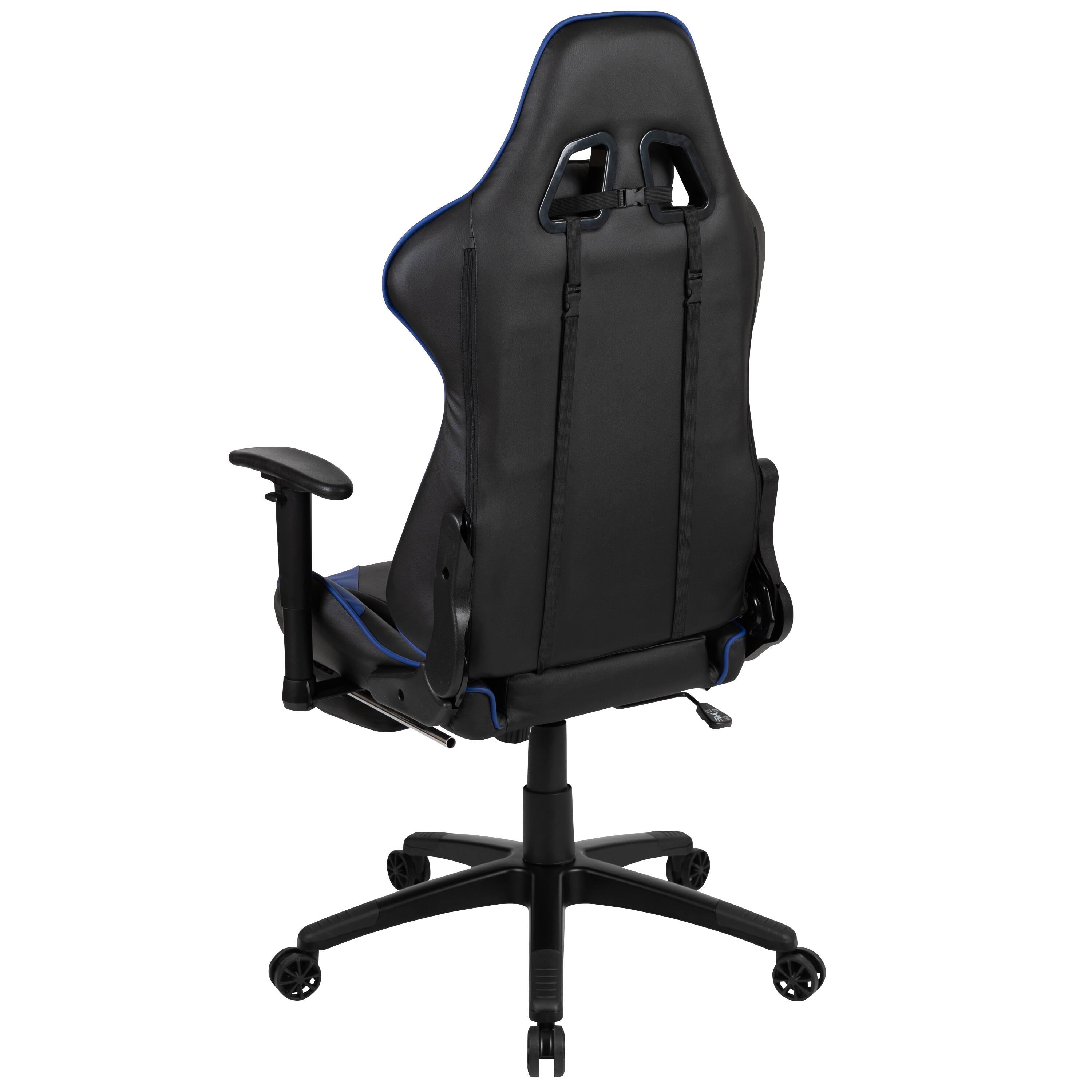 Alt View 5. Emma + Oliver - Z300 Gaming Racing Office Ergonomic PC Chair with Reclining Back and Footrest - Blue.