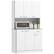 Alt View 6. Homcom - 71" Kitchen Pantry Cabinet, Tall Storage Cabinet with Microwave Stand, Modern Kitchen Hutch with Countertop - White.