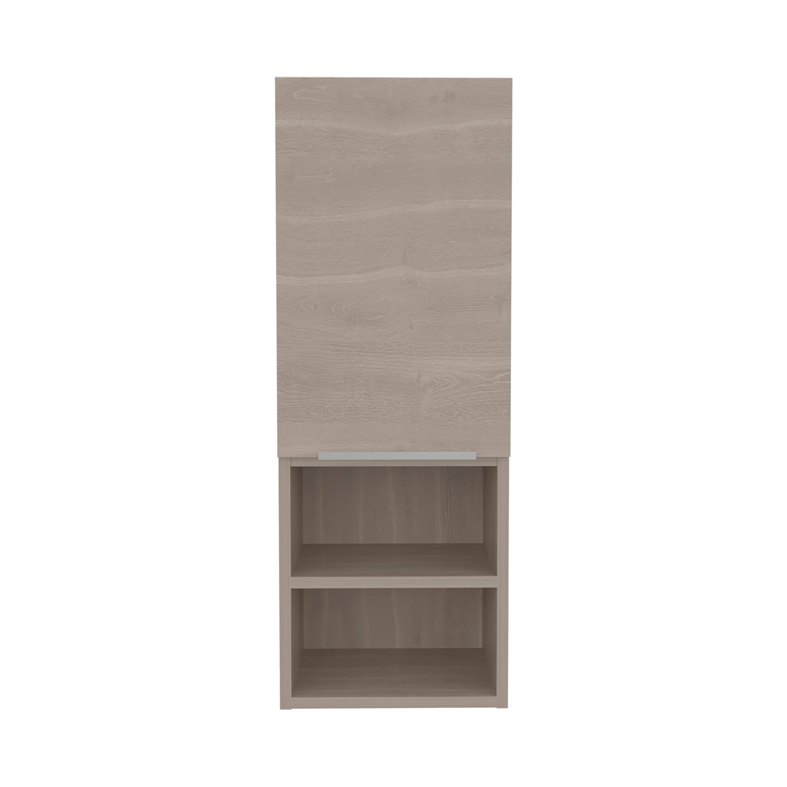 TuHome - Mila Bathroom Cabinet, Two Interior Shelves, Two External Shelves, Single Door Cabinet - Light Gray