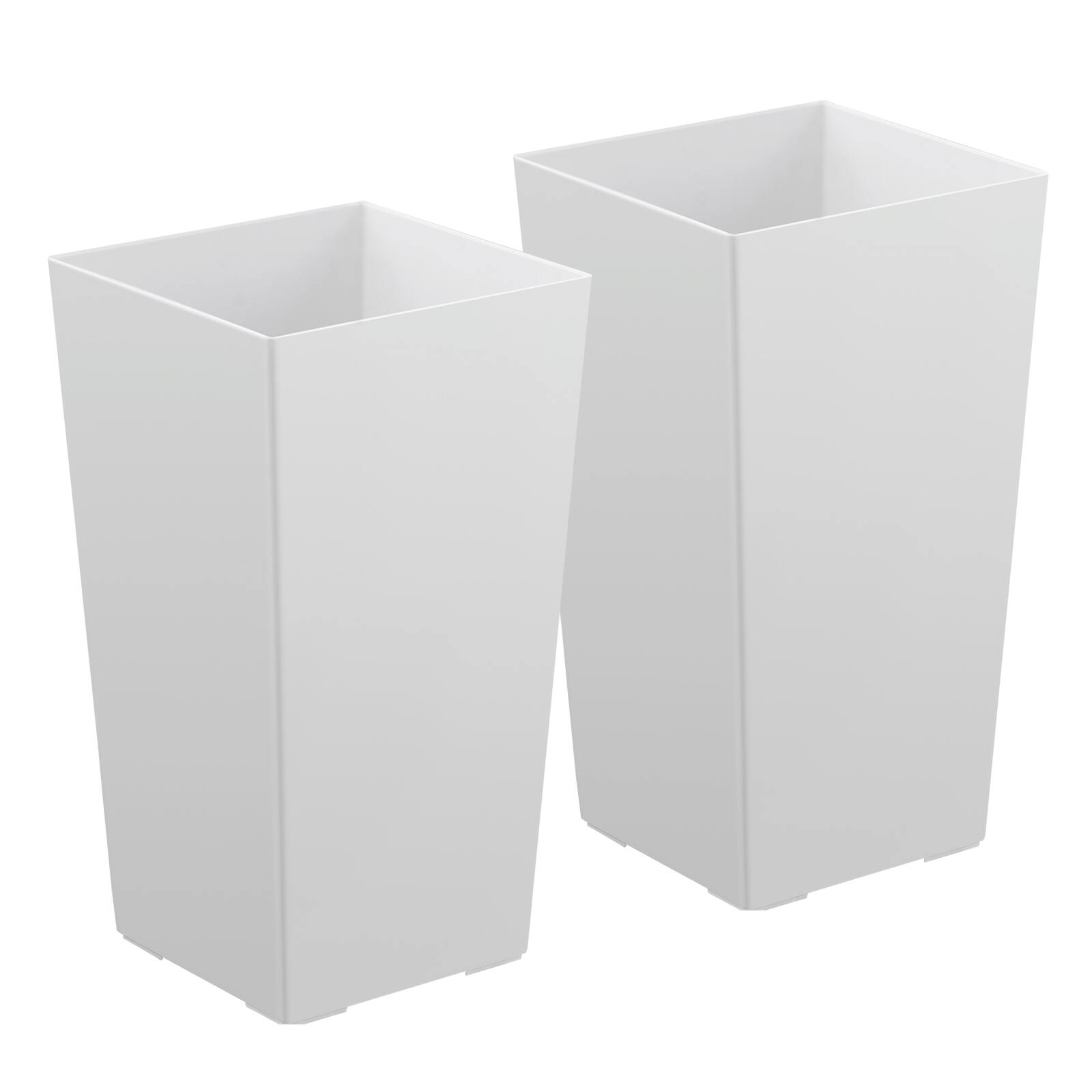 Alt View 5. VEVOR - Tall Planters Set of 2, 22 Inch Large Outdoor Taper Planters for Outdoor Indoor Plants,Front Porch Plastic Modern Flower - White-Tapered V2.