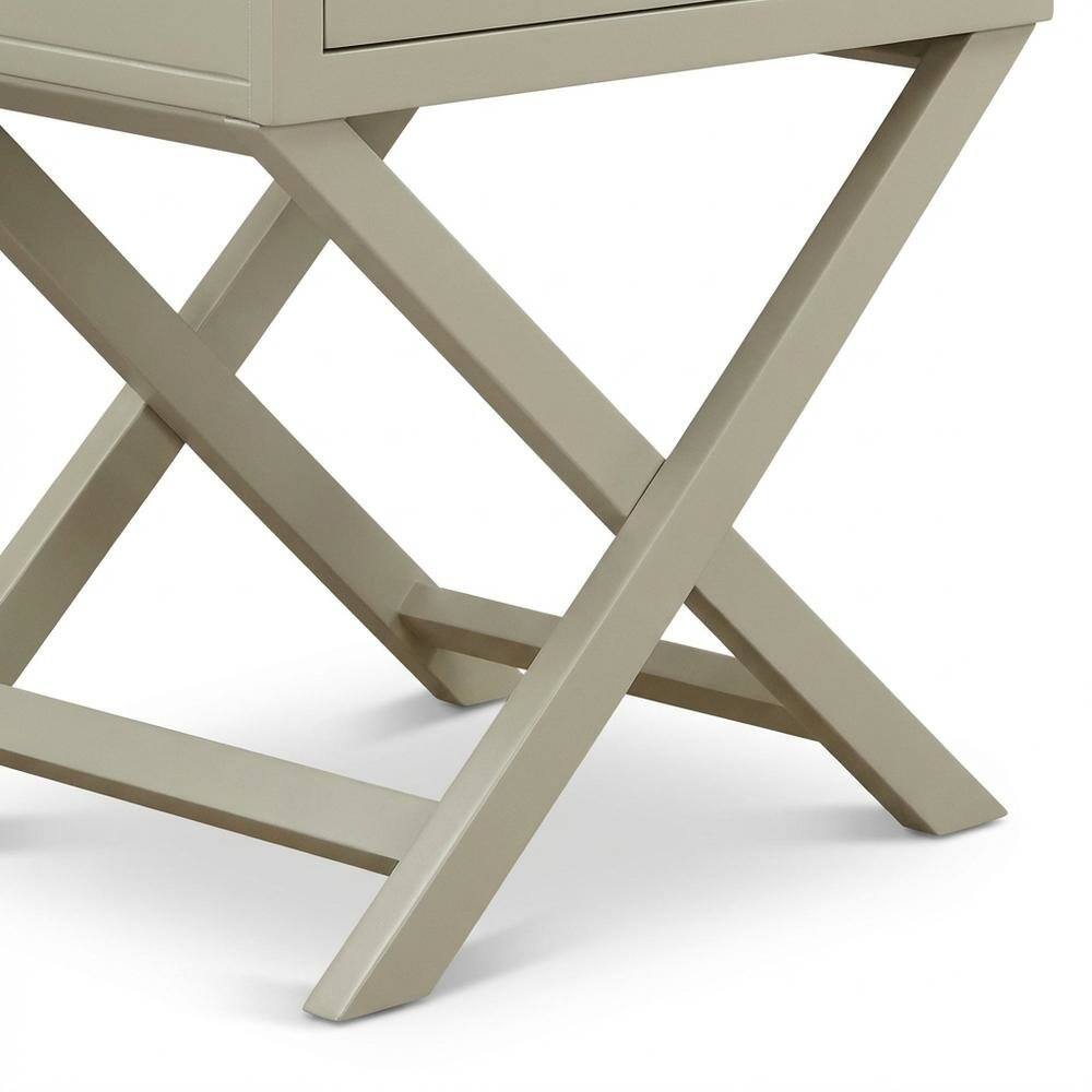 Left. FurniFact - Urban Gray Night Stand with Compact Design and Versatile Storage - Brown.