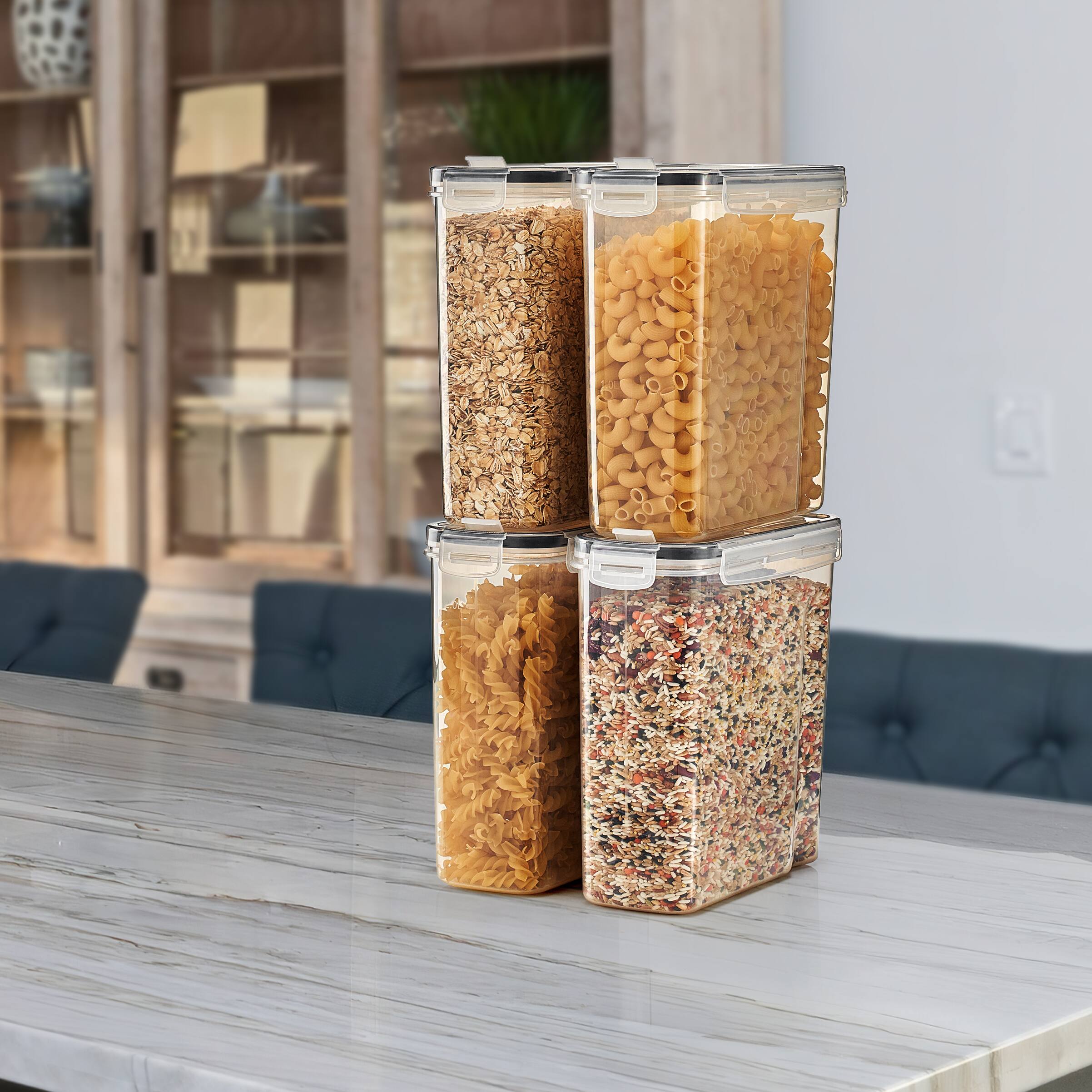 Alt View 1. Sorbus - Sorbus 4 Pack (2L/8.4 Cups) Airtight Food Storage Dispensers for Beans, Pasta, Cereals, and More - Clear.