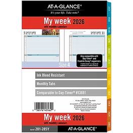 AT-A-GLANCE - 2026 Zenscapes 8.5" x 5.5" Weekly & Monthly Planner Refill Pages, Multicolored - Multicolor