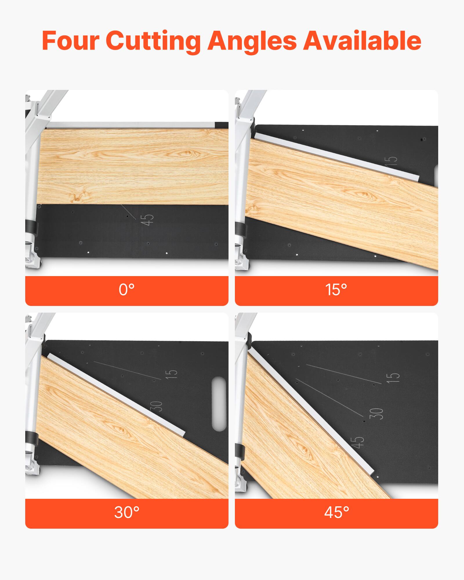 Four Cutting Angles Available: 0°, 15°, 30°, 45°