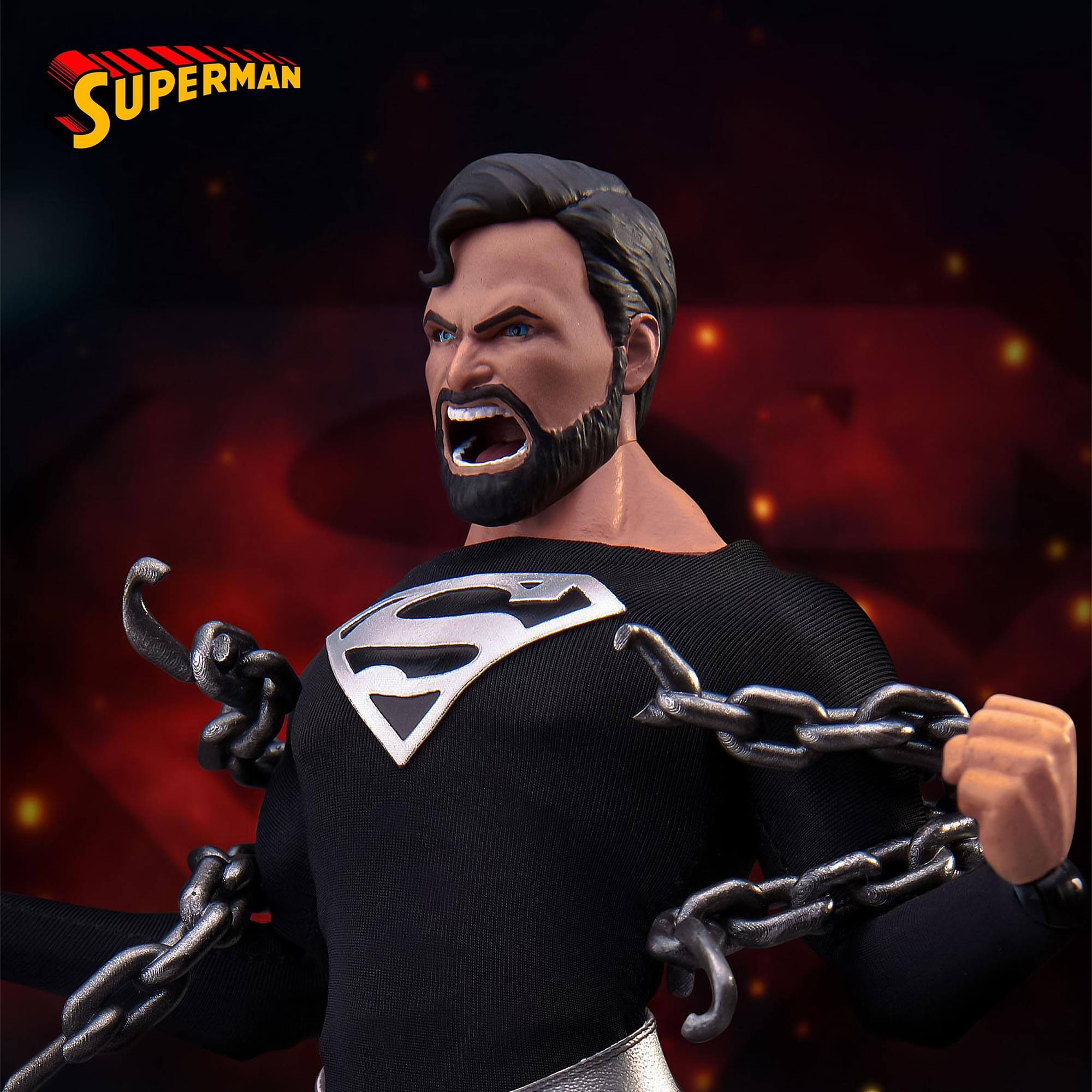 Alt View 10. Beast Kingdom - DC Comics Dynamic 8ction Heroes | DAH-45SP Superman (Black Suit Ver.) - Black.