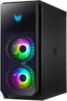 Front. Acer - Predator Orion 7000 I7 14700KF RTX 4080 16GB RAM 1TB SSD Windows 11 Pro Gaming Desktop - Black.