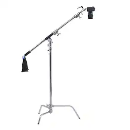 Kupo - 40" Master C-Stand with Sliding Leg with Baby Boom, Grip Head, Camera Mounting Plate and 10 lbs Weight Bag