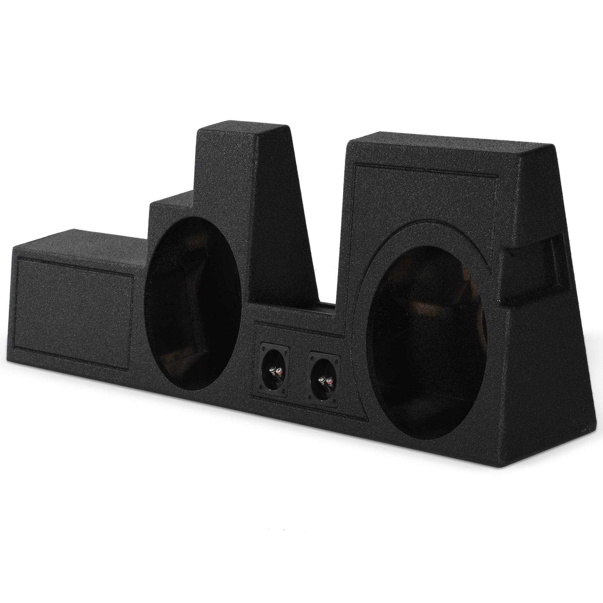 Front. QPower - Q Power Dual 12" Ported Sub Enclosure for Ford F-250, F-350 Super Duty 2000-2016 - Charcoal Gray.