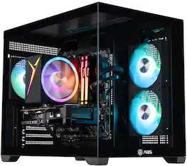 ADVANCED BATTLESTATIONS - ABS Flux II Aqua Gaming PC - Windows 11 - Intel Core i7-14700F - GeForce RTX 5060 Ti 16GB - DLSS 4 - 32GB DDR5 - 1TB SSD - Black