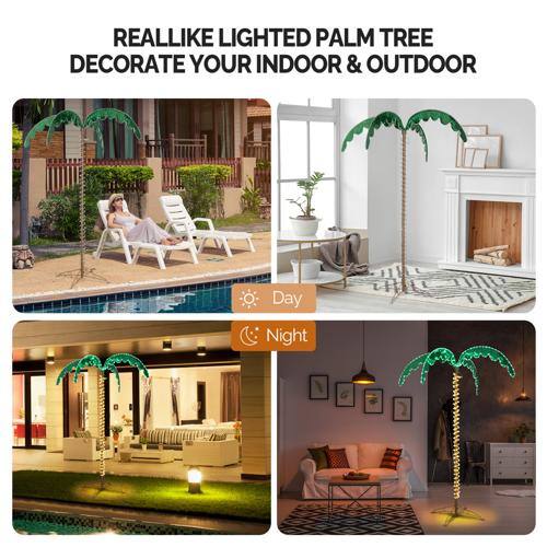 REAL-LIKE LIGHTED PALM TREE  
DECORATE YOUR INDOOR & OUTDOOR  

Day  
Night