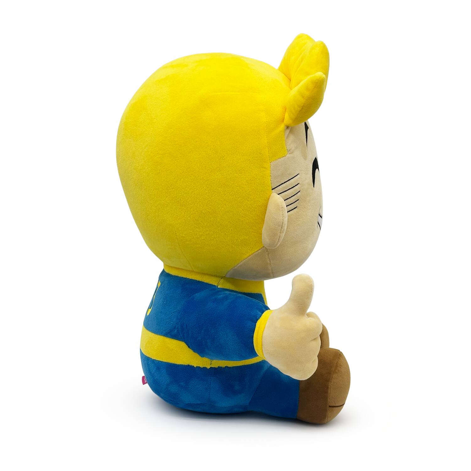 Angle. Youtooz - Fallout Vault Boy 16" Plush - Yellow/Blue/Brown.