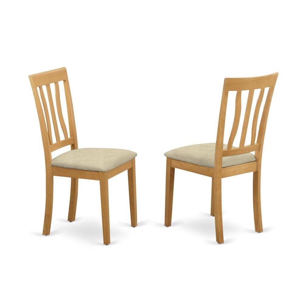 Front. FurniFact - Elegant Wooden Dining Chairs – Cushion Seat Kitchen Chairs - Oak.