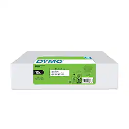DYMO - LabelWriter 2050768 Mailing Address Labels, 3-1/2" x 1-1/8", Black on 350 Labels/Roll, 12 Rolls/Box (2050768) - White