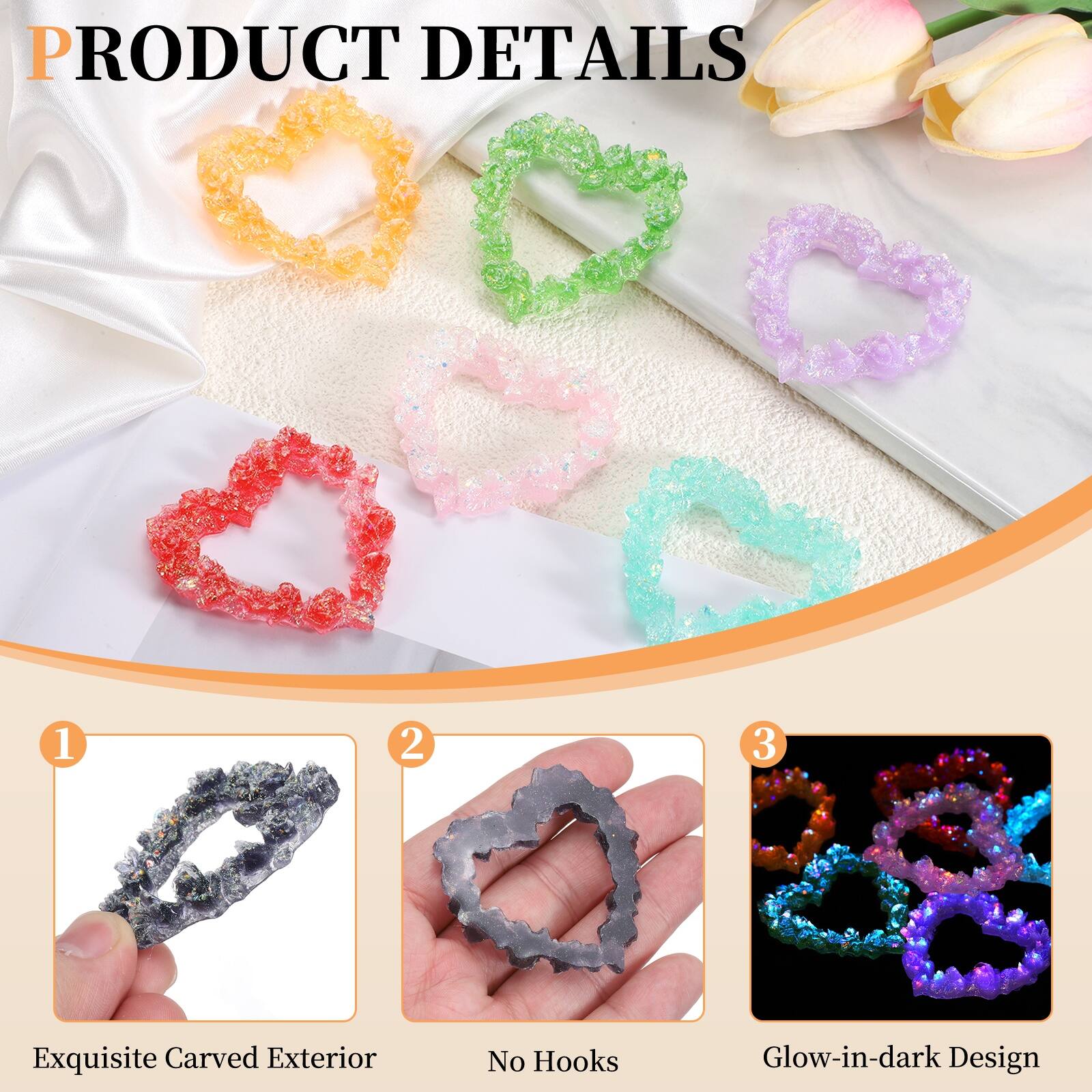 PRODUCT DETAILS

1. Exquisite Carved Exterior
2. No Hooks
3. Glow-in-dark Design