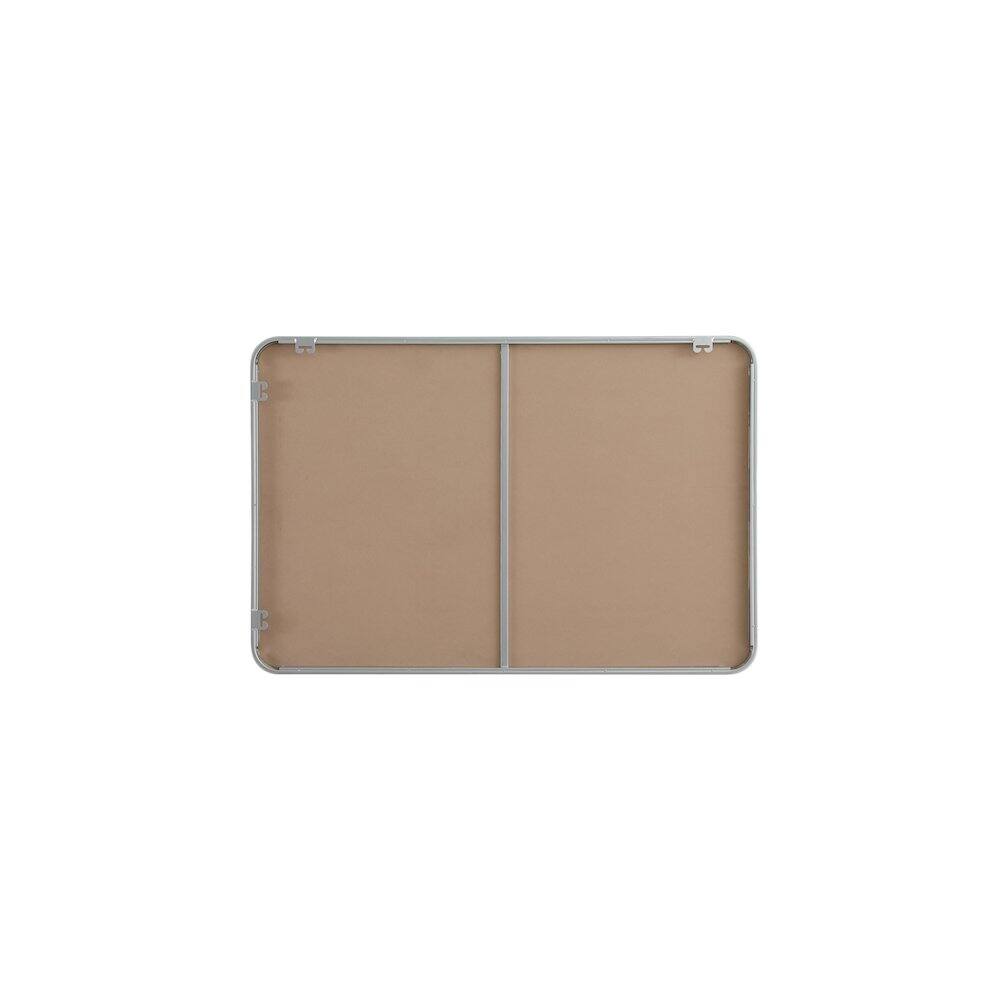 Angle. Elegant Decor - Contour Metal Rectangle Mirror 28x42 in Silver - Silver.