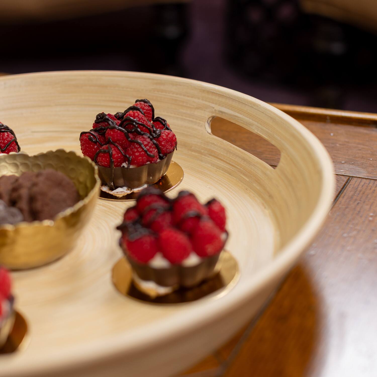 Alt View 5. Lexa - Bamboo Serving Tray w/ Handles, 16 Inch, Natural Bamboo - Natural.