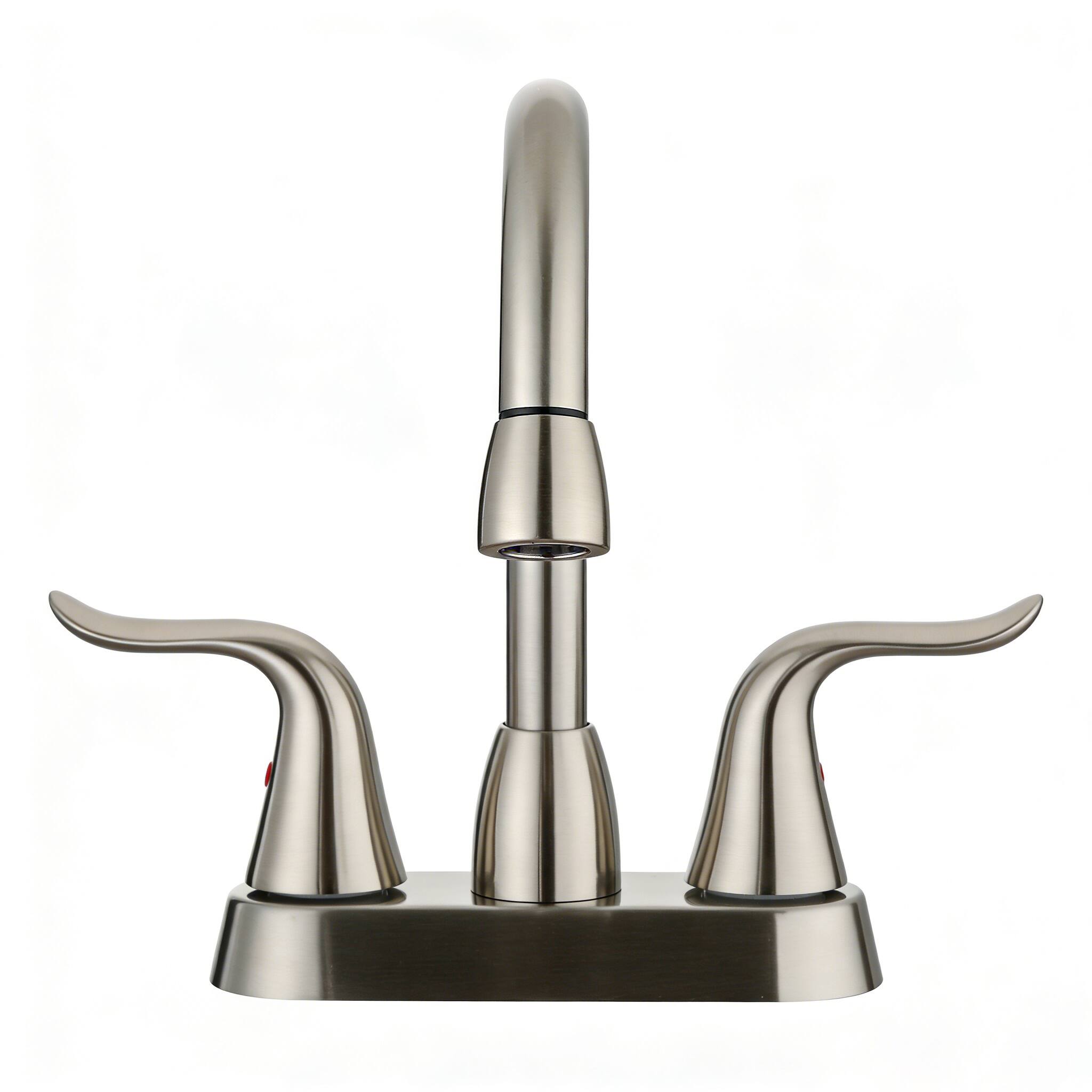 Alt View 2. Bothwa Home - Bothwa home Pull-out Bathroom Faucet For bathroom Sink  With Two Handles And Supply Lines - Brushed Nickel.