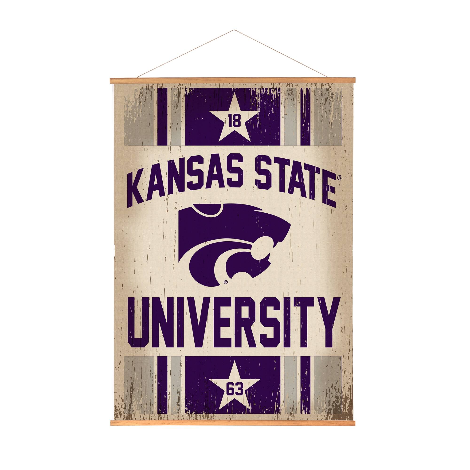 Kansas State Wildcats 36" x 54" Large Canvas Wall Art Tapestry with Wood Frame
