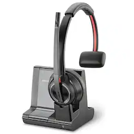 Plantronics - Savi 8210-M DECT Mono On-Ear Office Headset - Microsoft Teams Certified - 3-Device Connectivity - 13Hr Talk Time - 590ft - Black