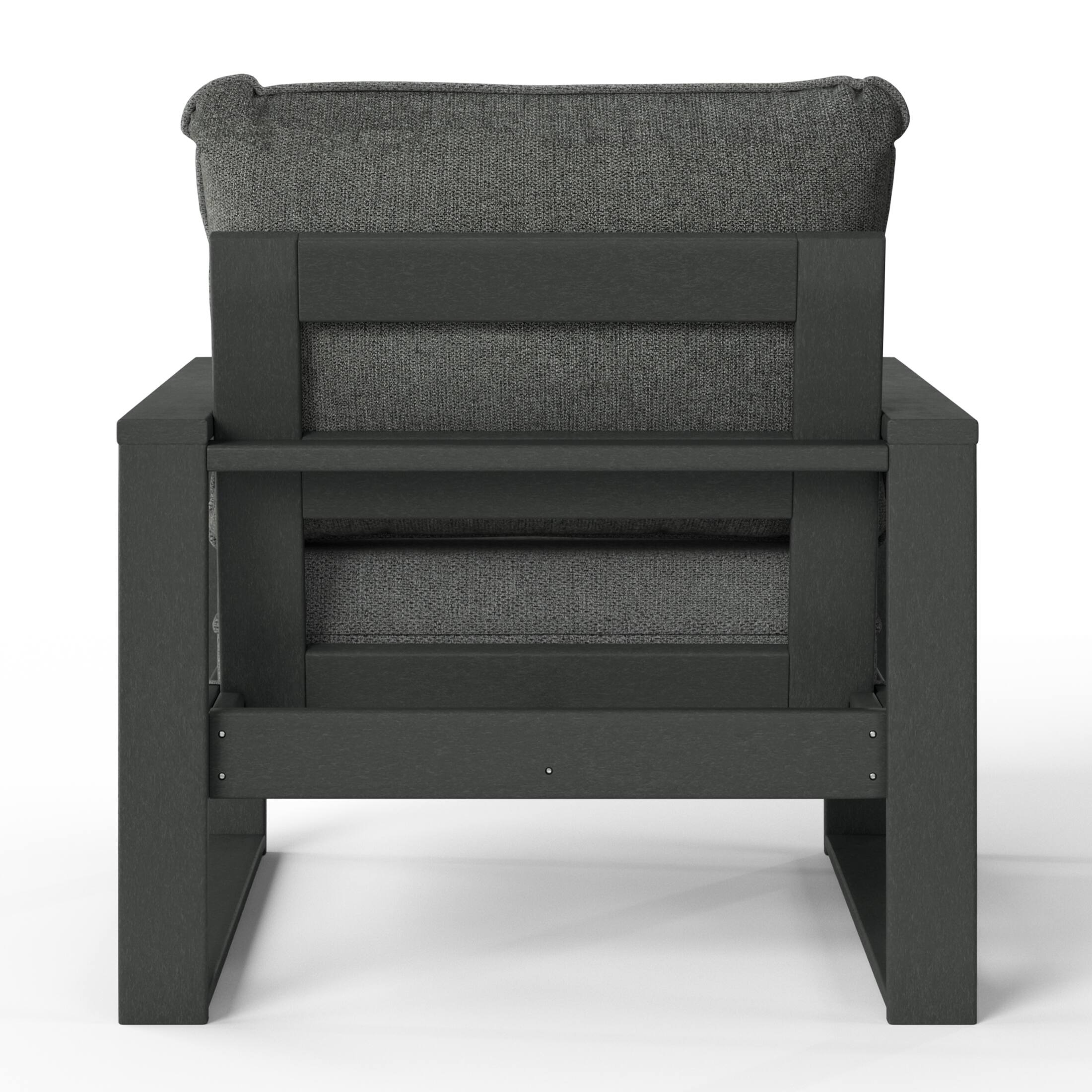 Alt View 2. WestinTrends - WestinTrends Montara Outdoor Modern HDPE Patio Club Chair with Waterproof Deep Seat Cushions (Set of 2) - Grey.