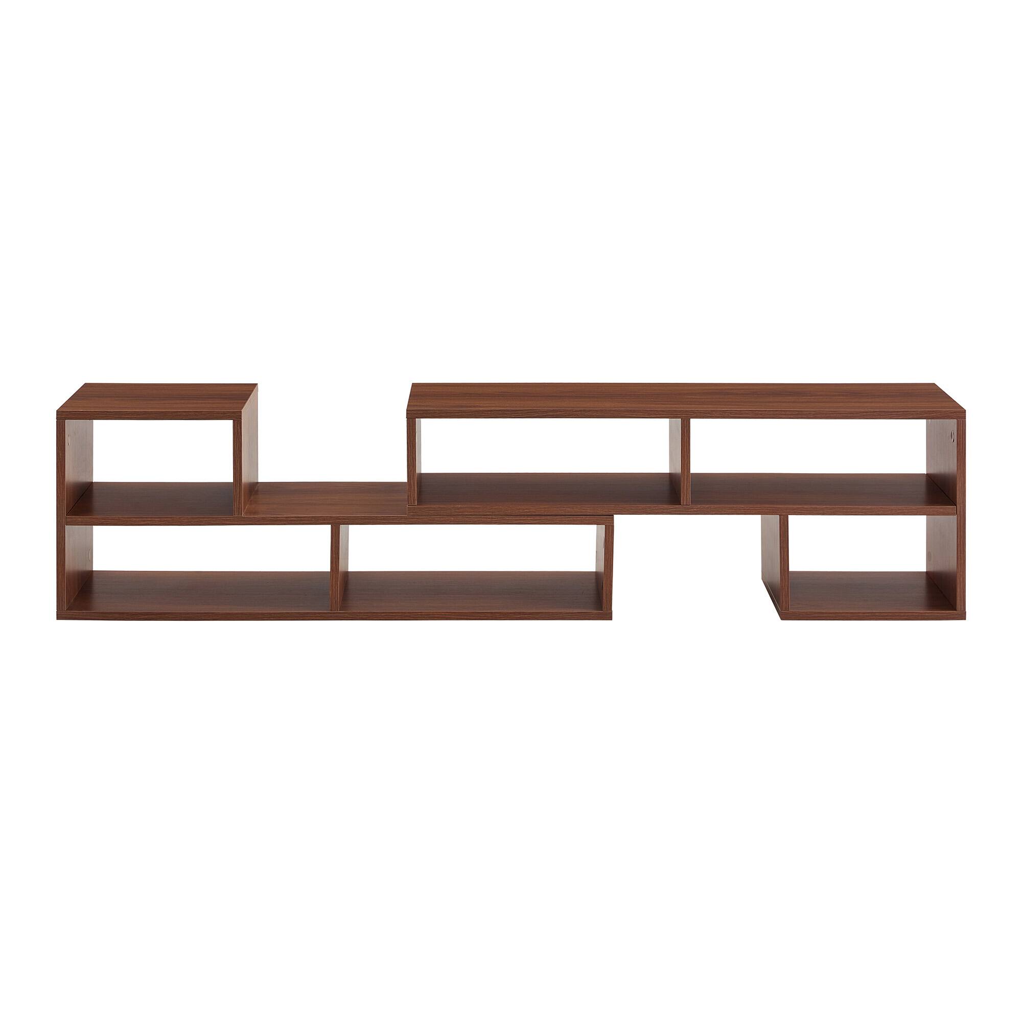 Alt View 8. Loheer - Loheer- Dark Walnut Modular TV Stand Adjustable Free Combination Media Console for Living Room 0.98ft W x 1.12ft H - Wood.