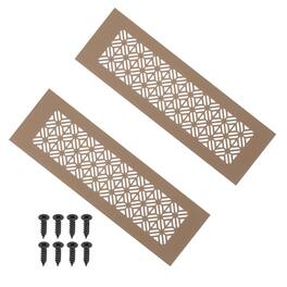 Unique Bargains - 10"x3" Door Air Vent Cover, 2pcs Heavy Duty Aluminum Alloy Grille Louvered with Mounting Screws for Cabinet Wardrobe - Brown