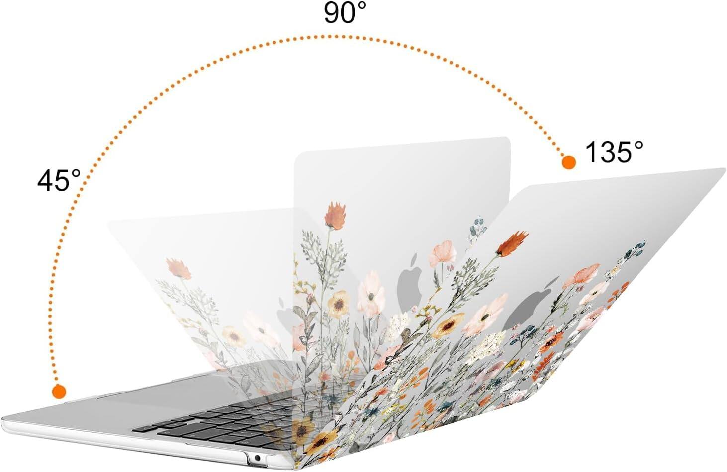 Back. mosiso - For MacBook Air 13 inch Case 2026-2022 M5 A3449 M4 A3240 M3 A3113 M2 A2681, Pattern Case&Keyboard Cover&Screen Film - H247.