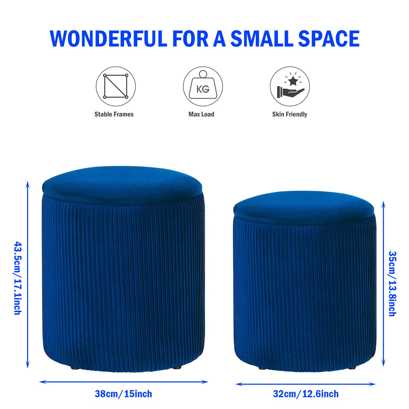 WONDERFUL FOR A SMALL SPACE

- Stable Frames
- Max Load
- Skin Friendly

Dimensions:
- 43.5cm/17.1inch
- 35cm/13.8inch
- 38cm/15inch
- 32cm/12.6inch
