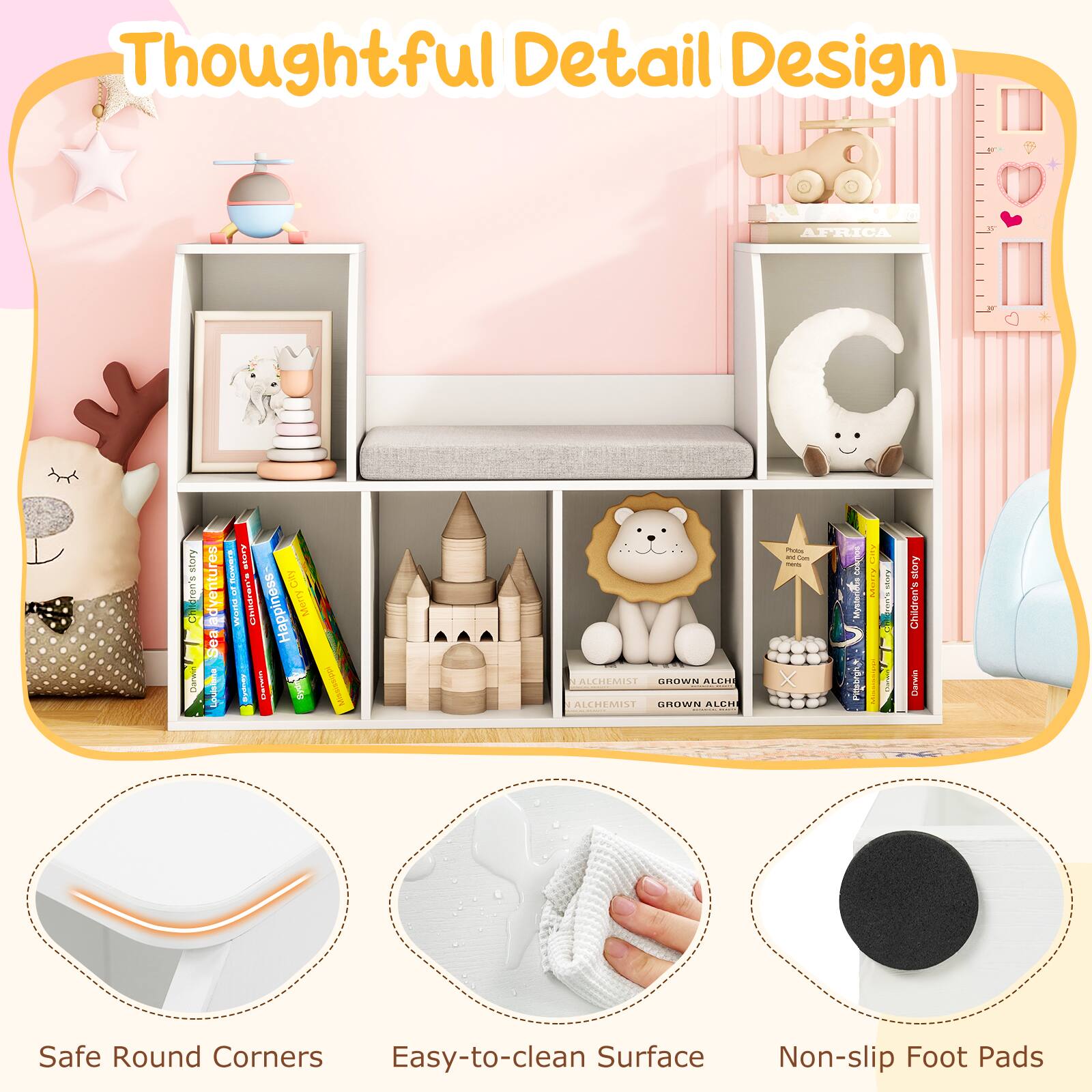 Thoughtful Detail Design

AFRICA story

Safe Round Corners

Easy-to-clean Surface

Non-slip Foot Pads