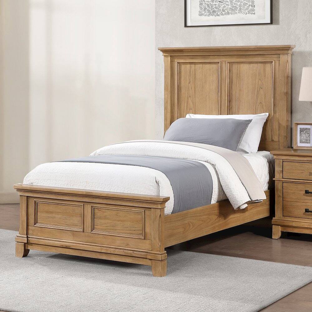 Alt View 3. New Classic Furniture - Sunstone Wood Twin Size Panel Bed in Natural - Natural.