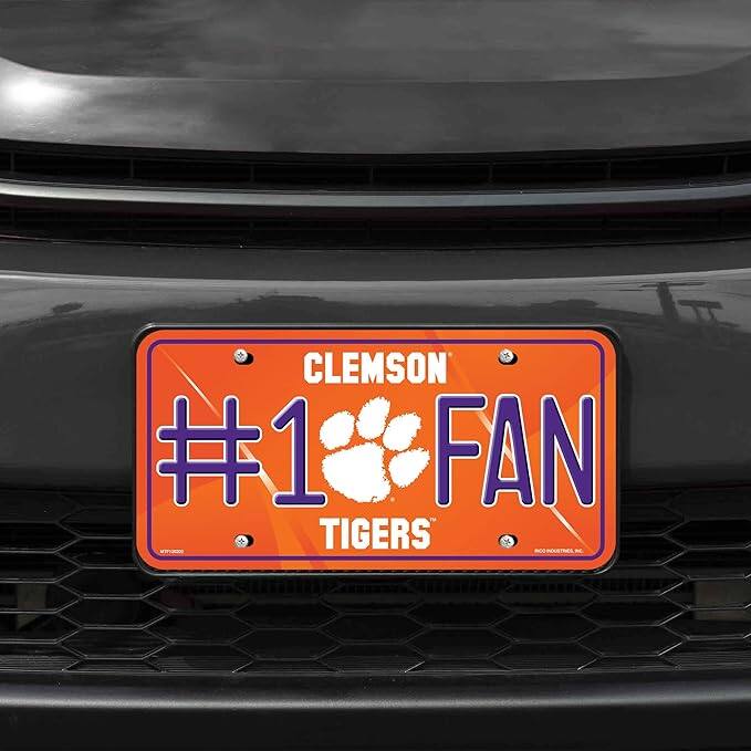 Rico Industries Clemson Tigers #1 Fan Metal License Plate Tag Number ...