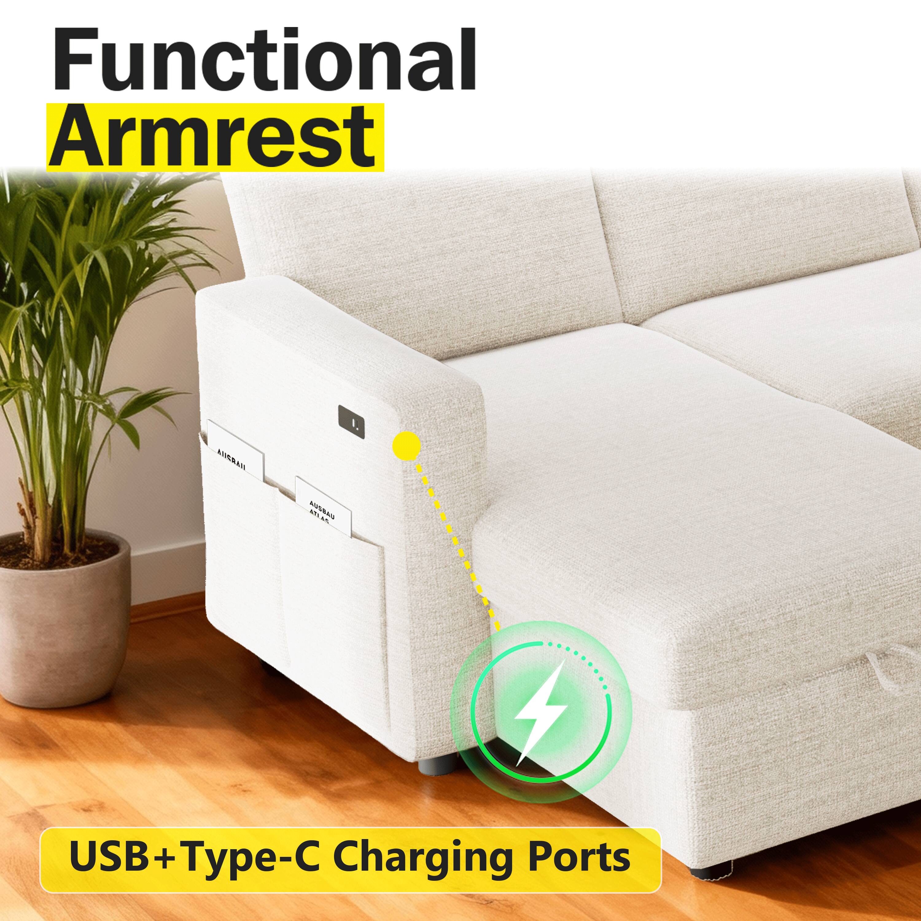 Functional Armrest

USB+Type-C Charging Ports