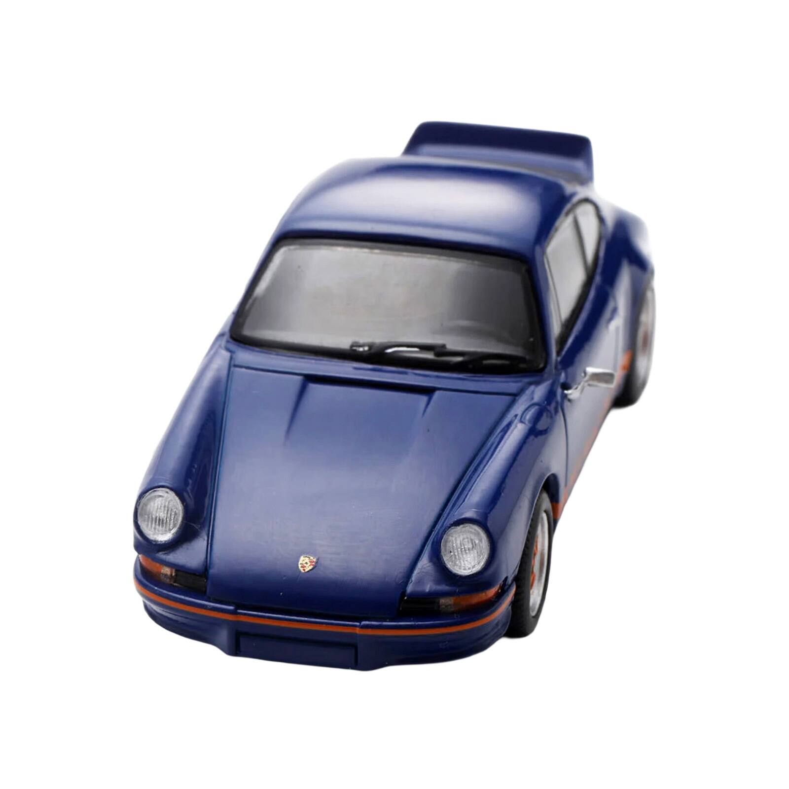 Alt View 6. Spark - 1973 Porsche 911 RS 2.7 Blue with Orange Stripes 1/64 Model Car by Spark.