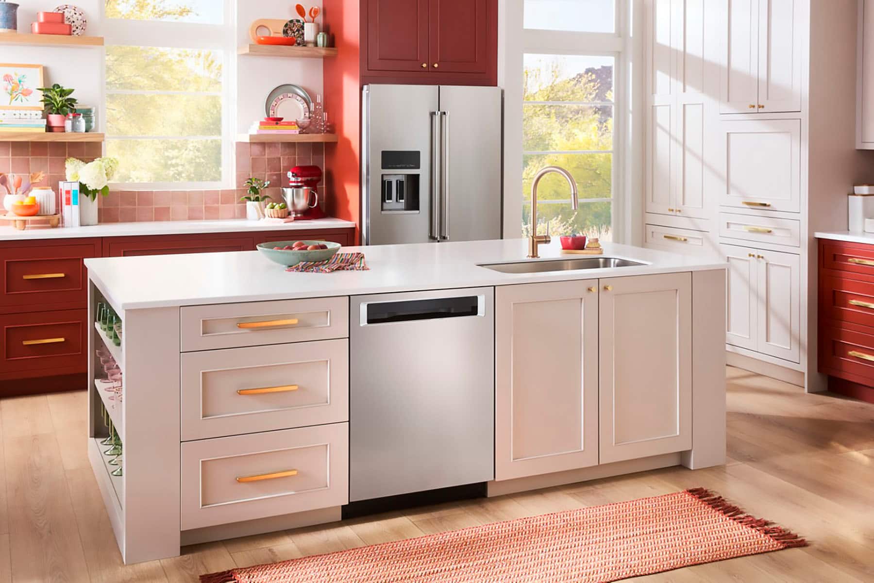 Alt View 28. KitchenAid - 24" Top Control Built-in Stainless Steel Tub Dishwasher with 3rd Rack, 360 Max Jets, 44 dBA - Stainless Steel With PrintShield Finish.