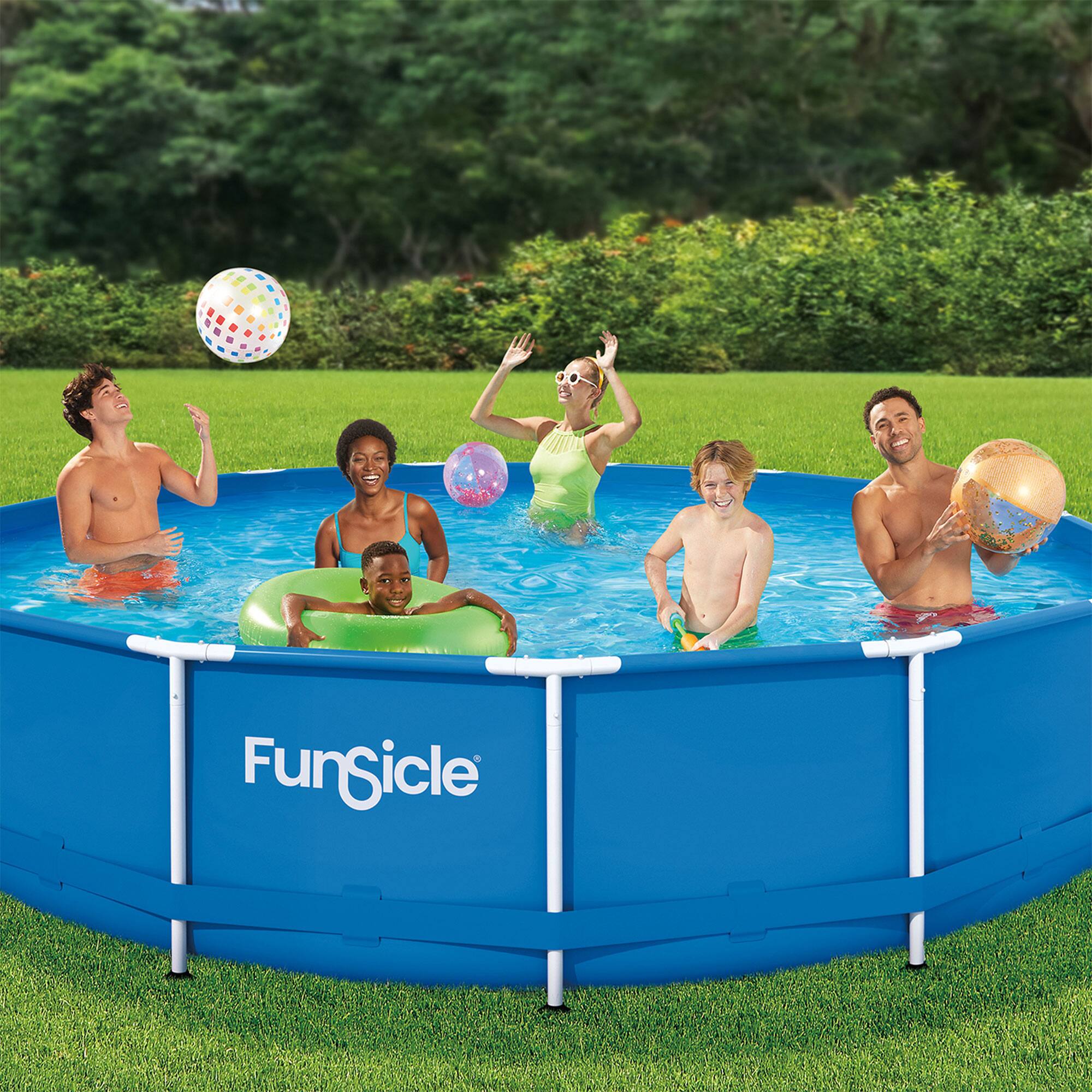 Alt View 1. Funsicle - Funsicle 15' x 36" Outdoor Activity Round Frame Above Ground Swimming Pool Set - Blue.
