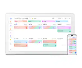 Aluratek - 21.5" Smart WiFi Digital Calendar and Photo Frame with Touchscreen IPS Display, No Subscription Fee and 32GB - White