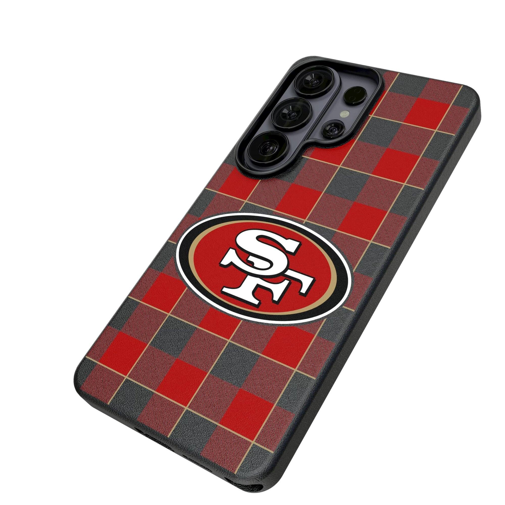 Alt View 1. Keyscaper - San Francisco 49ers Plaid Galaxy Magnetic Bump Case - S25 - Black.