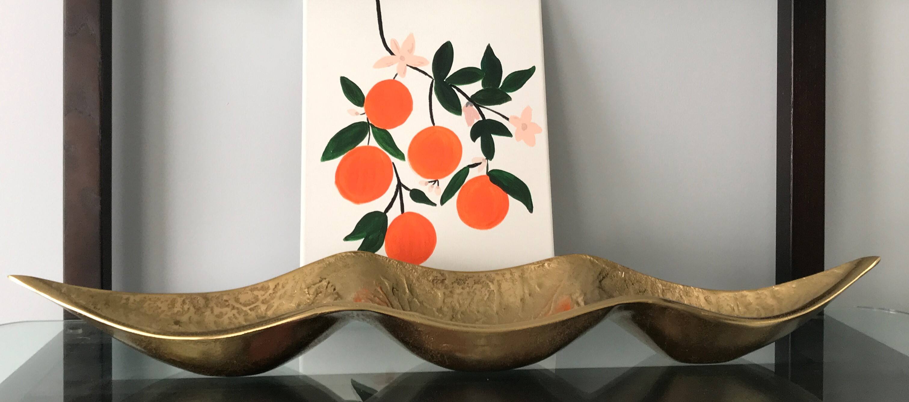 Angle. Jiallo - Triple section boat shape Gold colour nuts tray - Gold.