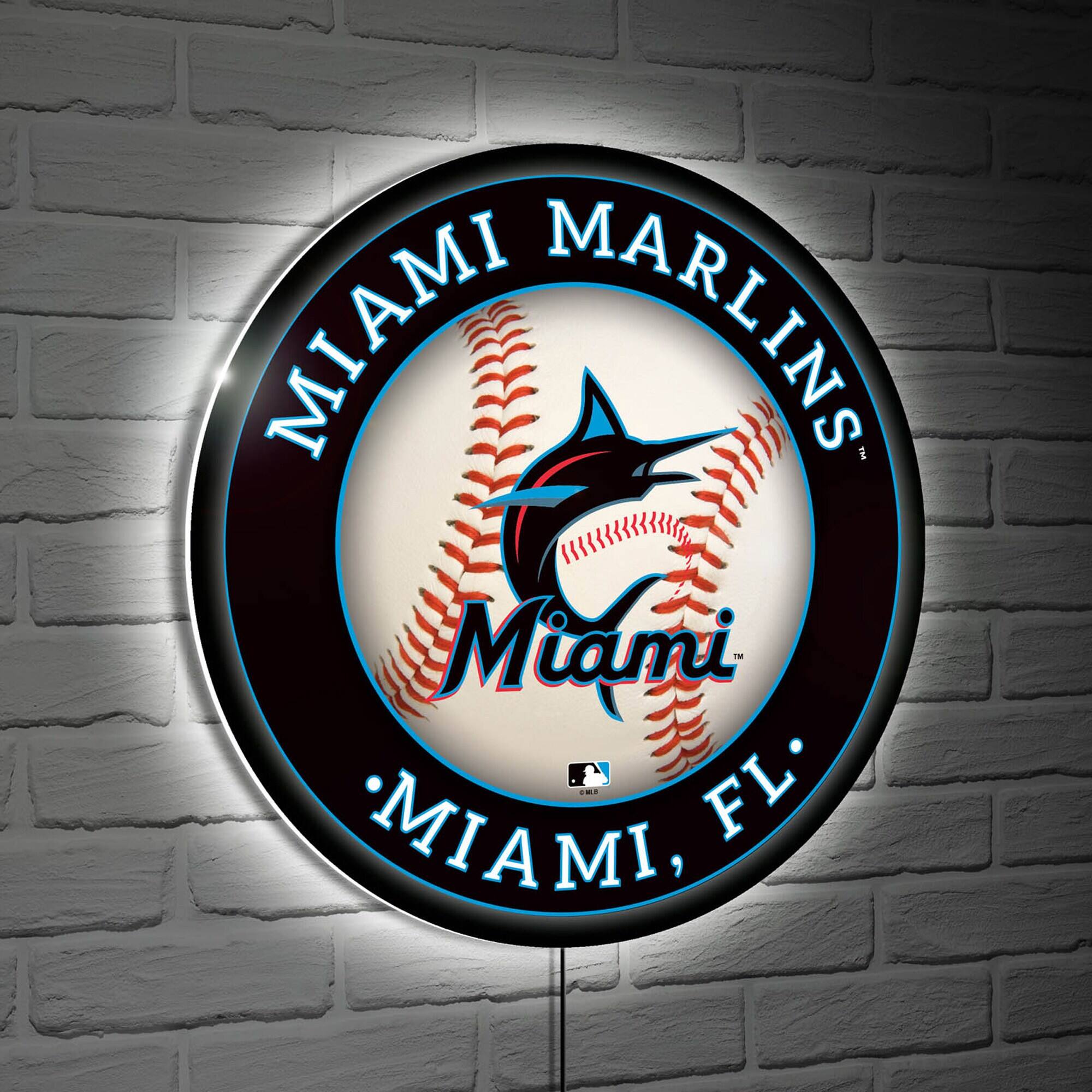 Miami Marlins LED XL Round Wall D-cor