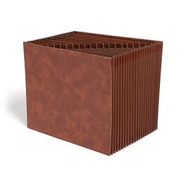 Smead - Tuff Box Bottom Heavy Duty Reinforced Faux Leather Accordion File, Alphabetical Index, 21 Pocket, Letter - Brown
