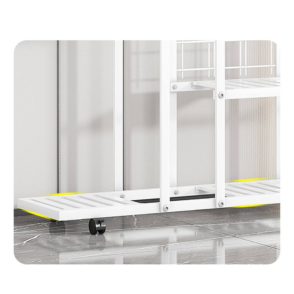 Left. GARVEE - Large Plant Stand with Wheels, Tiered Plant Stand Multiple Flower Pot Holder Rack, Planter Display Stand， White 36in - White.