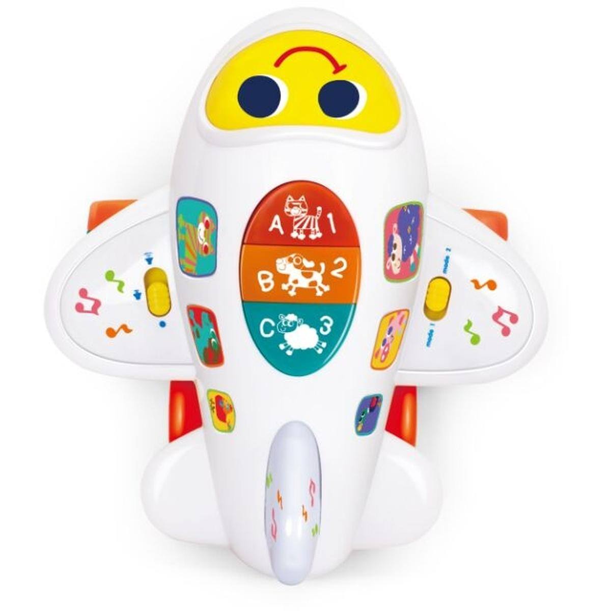 Front. JuzToys - Kids Airplane Toy for Learning Letters, Numbers and Colors – Learning ABC Toys with Lights and Music, Educational Toys - Multi.