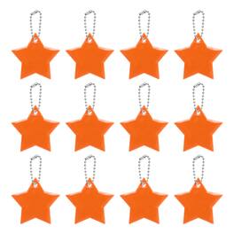 Unique Bargains - Safety Reflector, Reflective Tags Pendant Star Shaped Safety Keychain with Chain - Fits Keychain/Purses/Cycling/Running - Gold
