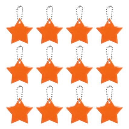 Front. Unique Bargains - Safety Reflector, Reflective Tags Pendant Star Shaped Safety Keychain with Chain - Fits Keychain/Purses/Cycling/Running - Gold.