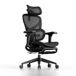 OTO - Zenpex Ergonomic Mesh Office Chair Dynamic Lumbar Support With Extensible Footrest - Black