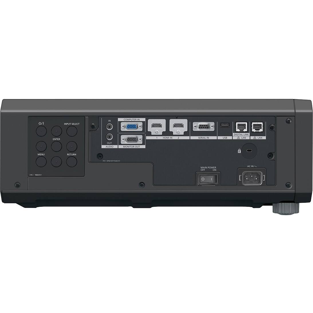INPUT SELECT  
ENTER  
MENU  
RETURN  

COMPUTER IN  
HDMI IN 1  
HDMI IN 2  
SERIAL IN  
USB  
DIGITAL LINK  
LAN  

OUT AUDIO  
MONITOR OUT  

MAIN POWER  
AC IN