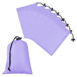 Unique Bargains - Drawstring Bag with Toggle, Stuff Sack Waterproof Travel Storage Cinch Pouch, 6" x 8" & 8pcs - Fits Gym/Travel/Hiking - Light Purple