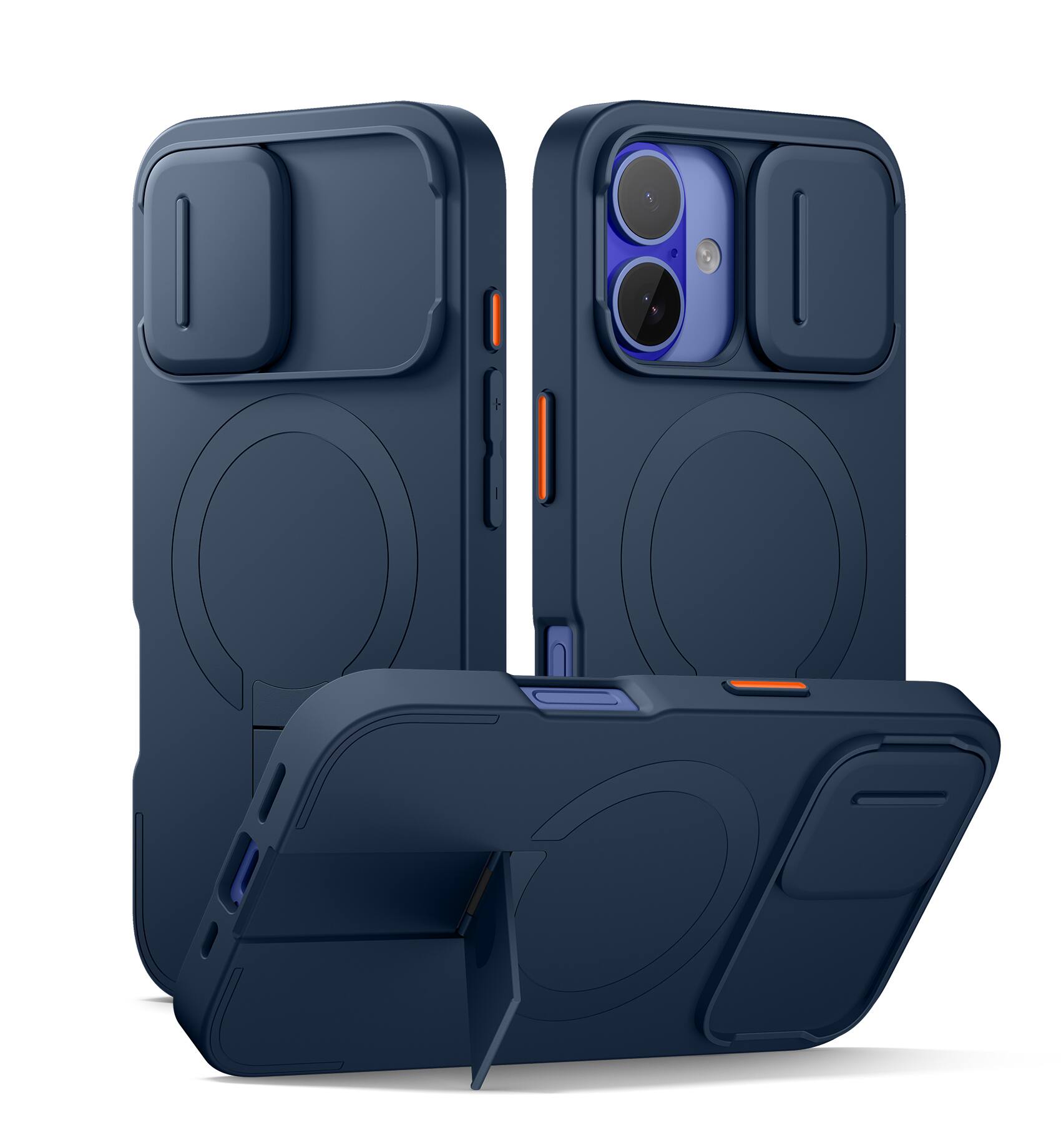 SURITCH - Bumper Case for iPhone 16 with Camera Slide Cover Compatible with MagSafe, Kickstand, Shockproof Slim Protective Cover - Deep Blue price history on PriceWatchPro