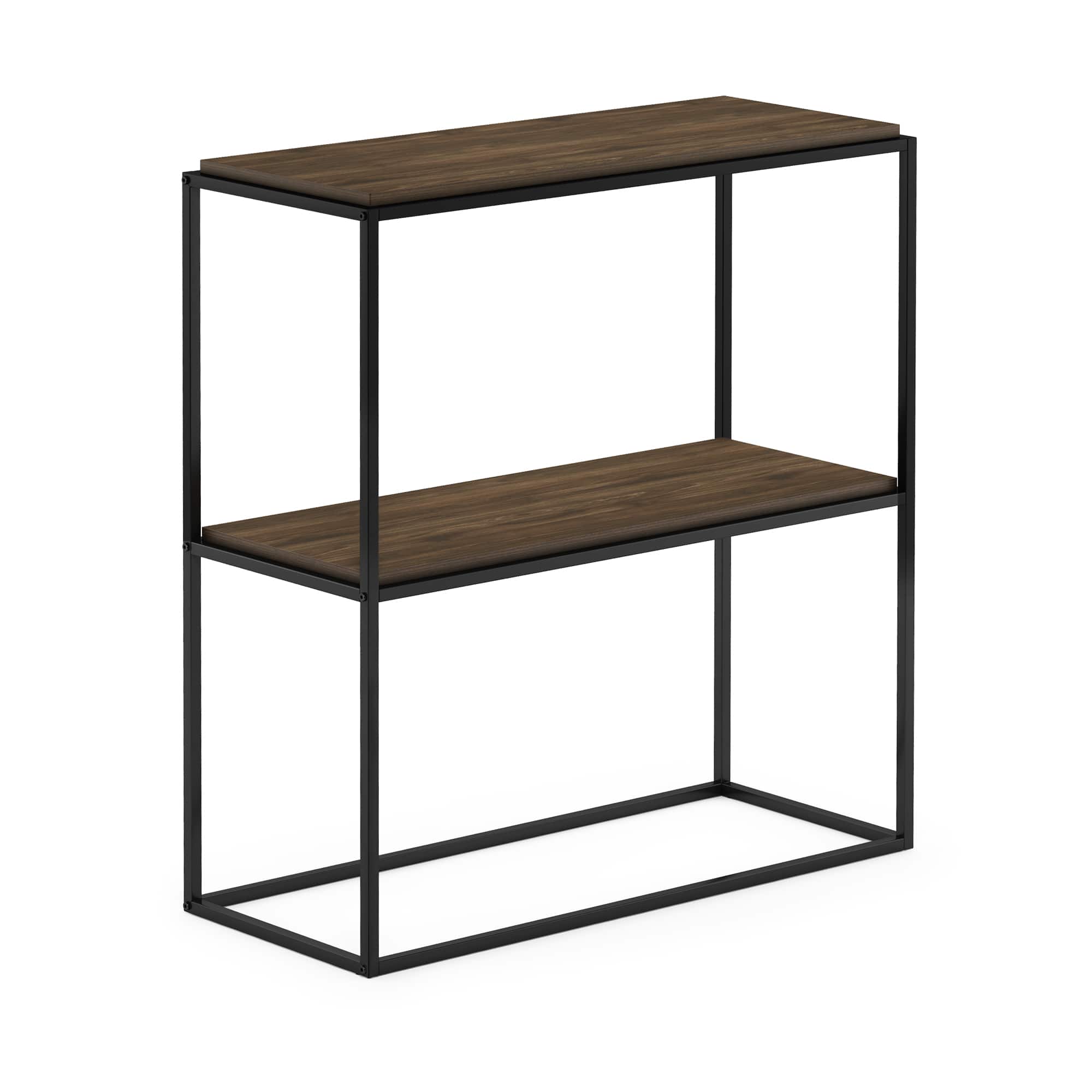 Furinno - Moretti Modern Lifestyle Wide Stackable Shelf, 2-Tier - Columbia Walnut