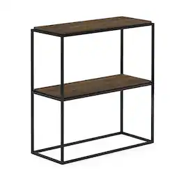 Furinno - Moretti Modern Lifestyle Wide Stackable Shelf, 2-Tier - Columbia Walnut